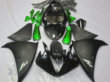 2009-2011 Noir Mat & Vert R1 Carénage