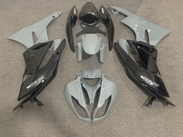 2009-2012 Gris Brillant & Noir ZX6R Carénage 2009-2012 Gris Brillant & Noir ZX6R Carénage