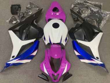 2009-2012 Rose Brillant Blanc & Bleu CBR600RR Carénage