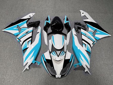 2009-2012 Zag Bleu Clair Blanc & Noir ZX6R Carénage