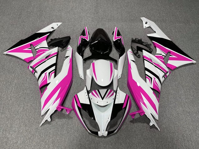2009-2012 Zag Rose Blanc & Noir ZX6R Carénage 2009-2012 Zag Rose Blanc & Noir ZX6R Carénage