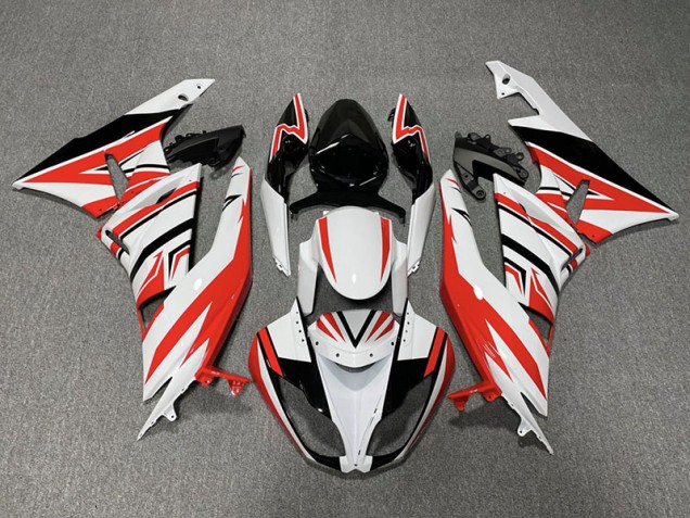 2009-2012 Zag Rouge Blanc & Noir ZX6R Carénage 2009-2012 Zag Rouge Blanc & Noir ZX6R Carénage