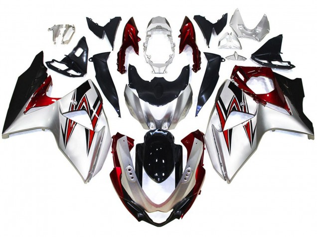 2009-2016 Argent Avec Des Reflets Rouges GSXR 1000 Carénage 2009-2016 Argent Avec Des Reflets Rouges GSXR 1000 Carénage