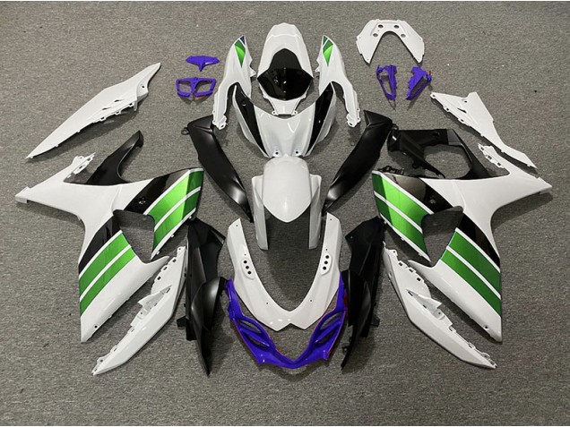 2009-2016 Blanc Brillant Vert Noir & Violet GSXR 1000 Carénage 2009-2016 Blanc Brillant Vert Noir & Violet GSXR 1000 Carénage