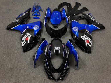 2009-2016 Noir & Bleu Avec Logos Personnalisés GSXR 1000 Carénage