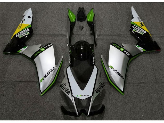 2010-2015 Argent Pirelli & Vert RSV4 1000 Carénage