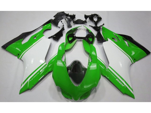 2011-2014 Vert Brillant Blanc & Noir Ducati 1199 Carénage 2011-2014 Vert Brillant Blanc & Noir Ducati 1199 Carénage