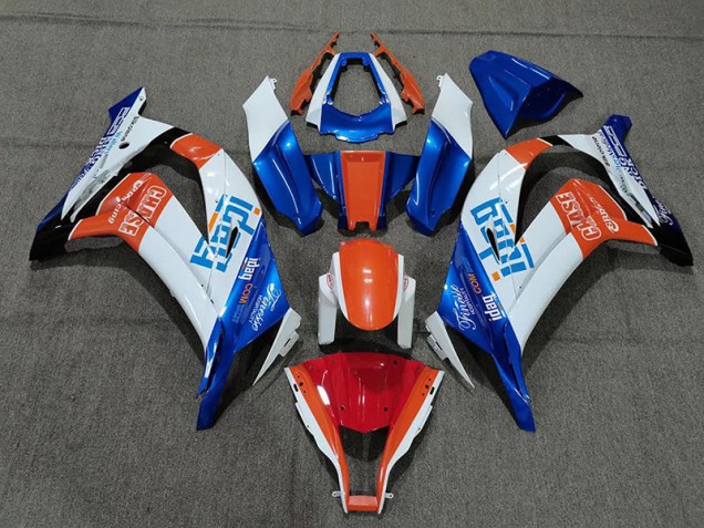 2011-2015 Blanc Bleu & Orange ZX10R Carénage 2011-2015 Blanc Bleu & Orange ZX10R Carénage