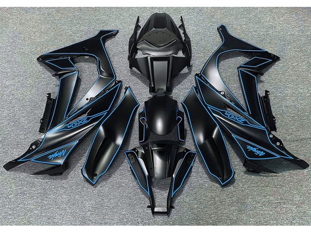 2011-2015 Doublure Noire Mate & Bleue ZX10R Carénage 2011-2015 Doublure Noire Mate & Bleue ZX10R Carénage