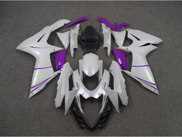 2011-2024 Blanc Nacré & Violet GSXR 600-750 Carénage 2011-2024 Blanc Nacré & Violet GSXR 600-750 Carénage
