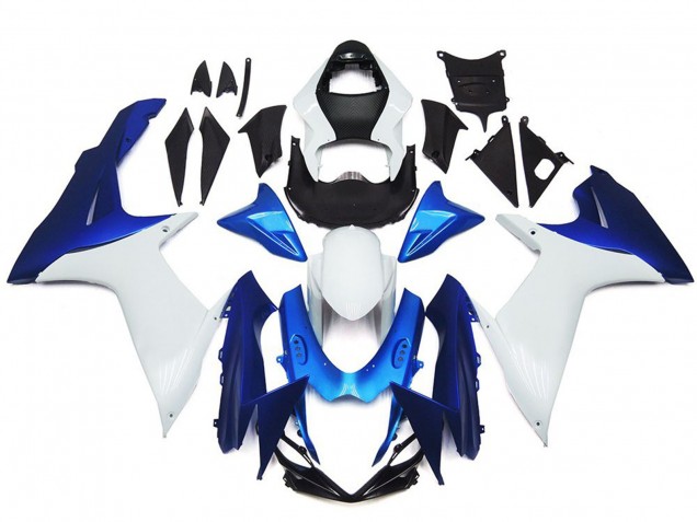 2011-2024 Kit De Style Uni Blanc & Bleu GSXR 600-750 Carénage 2011-2024 Kit De Style Uni Blanc & Bleu GSXR 600-750 Carénage