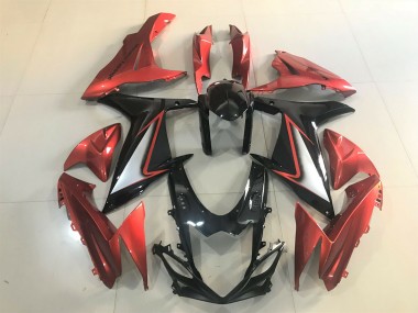 2011-2024 Noir Brillant & Orange Vif GSXR 600-750 Carénage