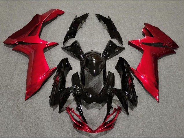 2011-2024 Noir Brillant & Rouge Lave GSXR 600-750 Carénage 2011-2024 Noir Brillant & Rouge Lave GSXR 600-750 Carénage