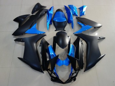 2011-2024 Noir Mat & Bleu Vif GSXR 600-750 Carénage