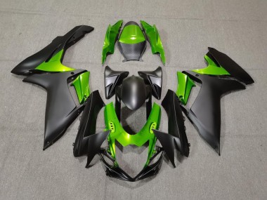 2011-2024 Noir Mat & Vert GSXR 600-750 Carénage