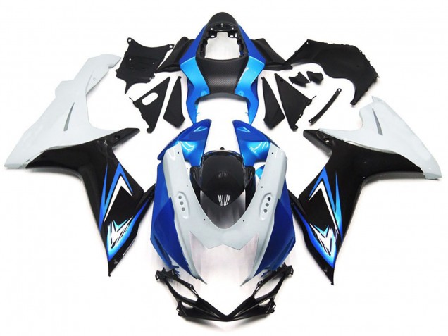2011-2024 Style Bleu Clair & Blanc Brillant Avec Noir GSXR 600-750 Carénage 2011-2024 Style Bleu Clair & Blanc Brillant Avec Noir GSXR 600-750 Carénage