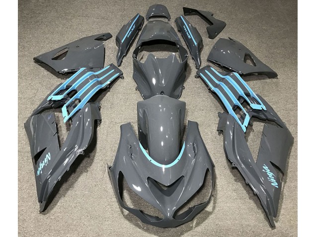 2012-2021 Gris Brillant & Bleu Clair ZX14R Carénage