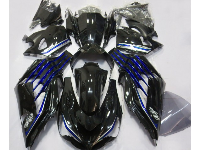 2012-2021 Noir Brillant & Bleu ZX14R Carénage 2012-2021 Noir Brillant & Bleu ZX14R Carénage