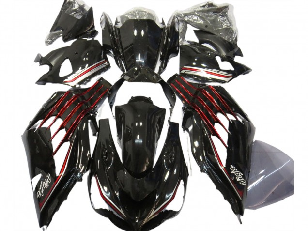 2012-2021 Noir Brillant & Rouge ZX14R Carénage 2012-2021 Noir Brillant & Rouge ZX14R Carénage