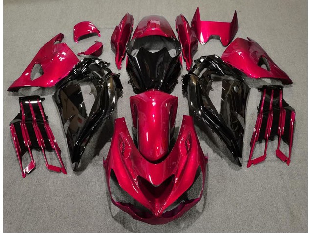 2012-2021 Rouge Brillant & Noir ZX14R Carénage 2012-2021 Rouge Brillant & Noir ZX14R Carénage