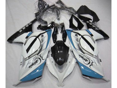 2013-2018 Blanc Brillant & Bleu Clair Ninja 300 Carénage