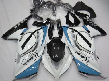 2013-2018 Blanc Brillant & Bleu Clair Ninja 300 Carénage