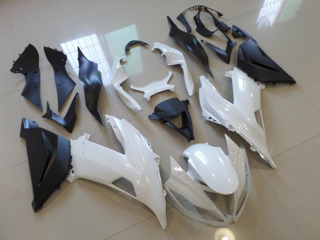 2013-2018 Blanc Brillant Noir ZX6R Carénage 2013-2018 Blanc Brillant Noir ZX6R Carénage