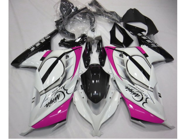 2013-2018 Blanc Brillant & Rose Ninja 300 Carénage 2013-2018 Blanc Brillant & Rose Ninja 300 Carénage