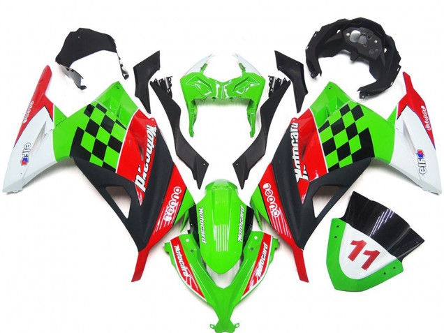2013-2018 Carreaux Rouges & Noirs Brillants Ninja 300 Carénage 2013-2018 Carreaux Rouges & Noirs Brillants Ninja 300 Carénage