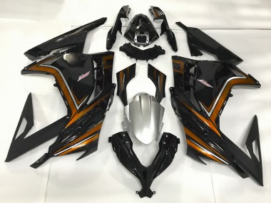 2013-2018 Noir Brillant & Orange Ninja 300 Carénage