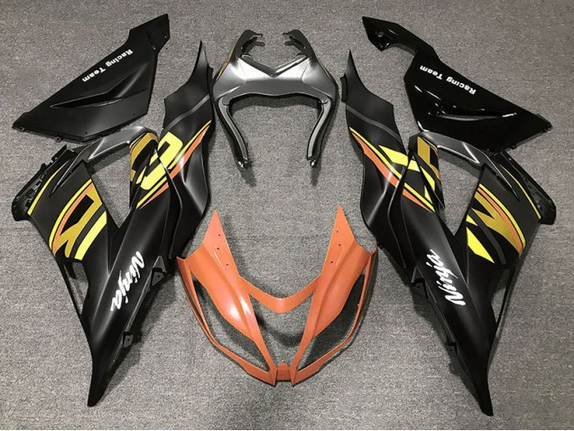 2013-2018 Noir Brillant & Orange ZX6R Carénage 2013-2018 Noir Brillant & Orange ZX6R Carénage
