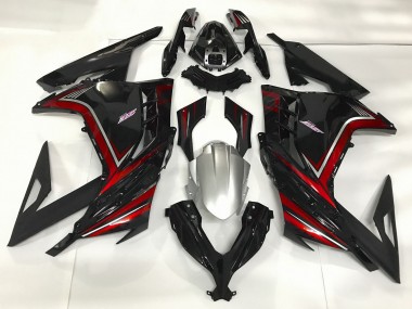 2013-2018 Noir Brillant & Rouge Ninja 300 Carénage