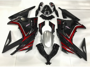 2013-2018 Noir Brillant & Rouge Ninja 300 Carénage