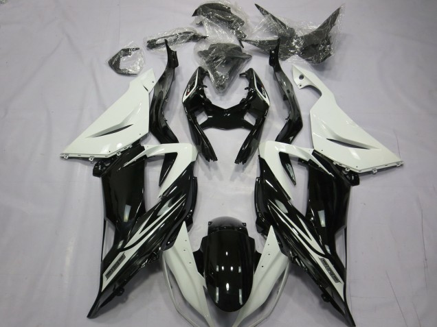 2013-2018 Noir Brillant Uni Blanc ZX6R Carénage 2013-2018 Noir Brillant Uni Blanc ZX6R Carénage
