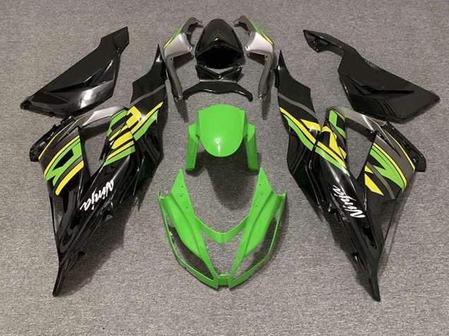 2013-2018 Noir Brillant & Vert Racing ZX6R Carénage 2013-2018 Noir Brillant & Vert Racing ZX6R Carénage
