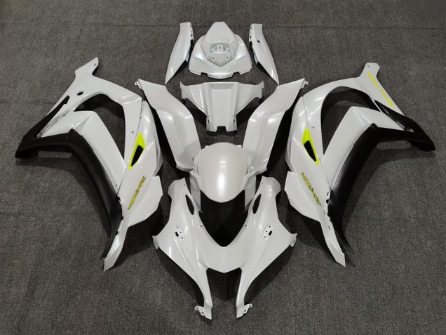 2016-2019 Blanc Nacré & Jaune ZX10R Carénage 2016-2019 Blanc Nacré & Jaune ZX10R Carénage
