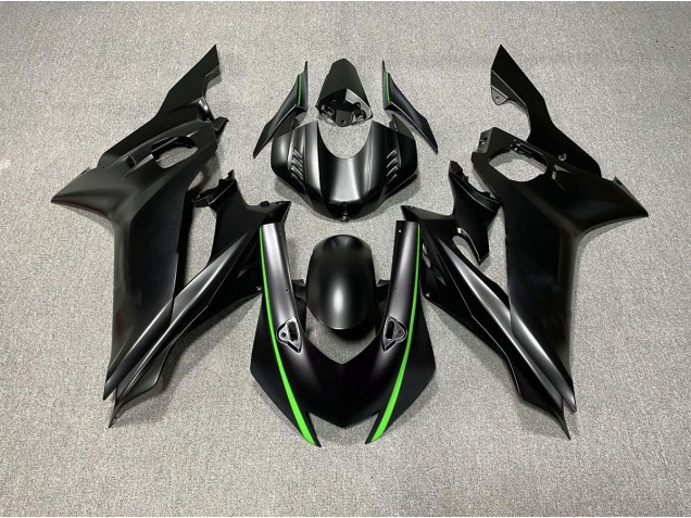 2017-2021 Accents De Noir Mat & De Vert R6 Carénage 2017-2021 Accents De Noir Mat & De Vert R6 Carénage