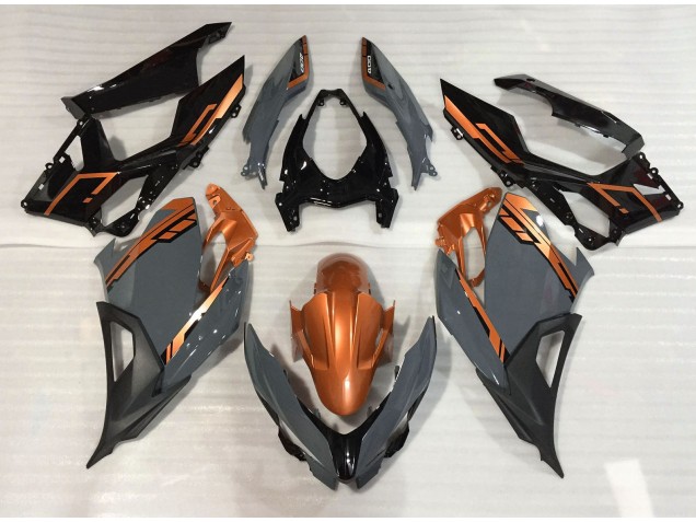 2018-2023 Nardo Gris & Orange Ninja 400 Carénage 2018-2023 Nardo Gris & Orange Ninja 400 Carénage